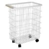 Ty Pennington Nova Slim Metal Rolling Laundry Hamper, White 2 Ty Pennington Nova Slim Metal Rolling Laundry Hamper, White -Karaca House Shop ty pennington nova slim metal rolling laundry hamper white