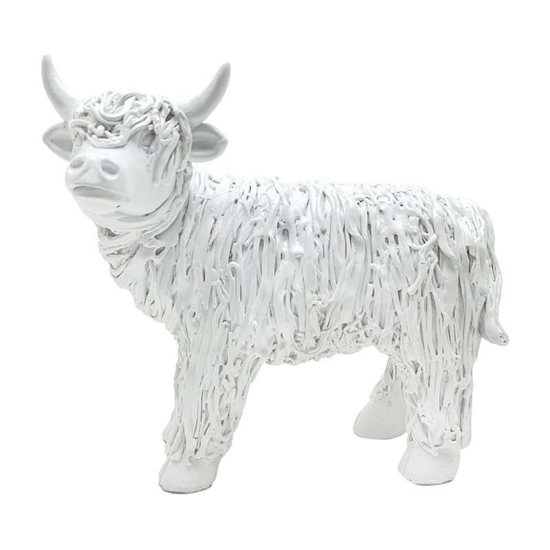 Ty Pennington White Highland Cow Figurine, 6.3" 3 Ty Pennington White Highland Cow Figurine, 6.3"