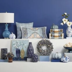 Vintage Denim Decorative Suitcase, 12" -Karaca House Shop vintage denim decorative suitcase 12 1