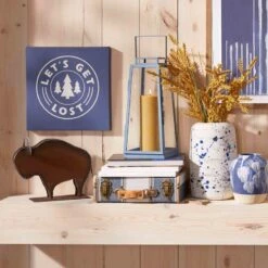 Vintage Denim Decorative Suitcase, 14" -Karaca House Shop vintage denim decorative suitcase 14 2