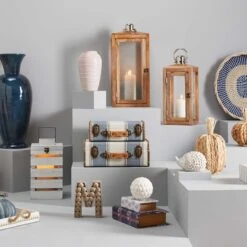 Vintage Denim Decorative Suitcase, 14" -Karaca House Shop vintage denim decorative suitcase 14 5