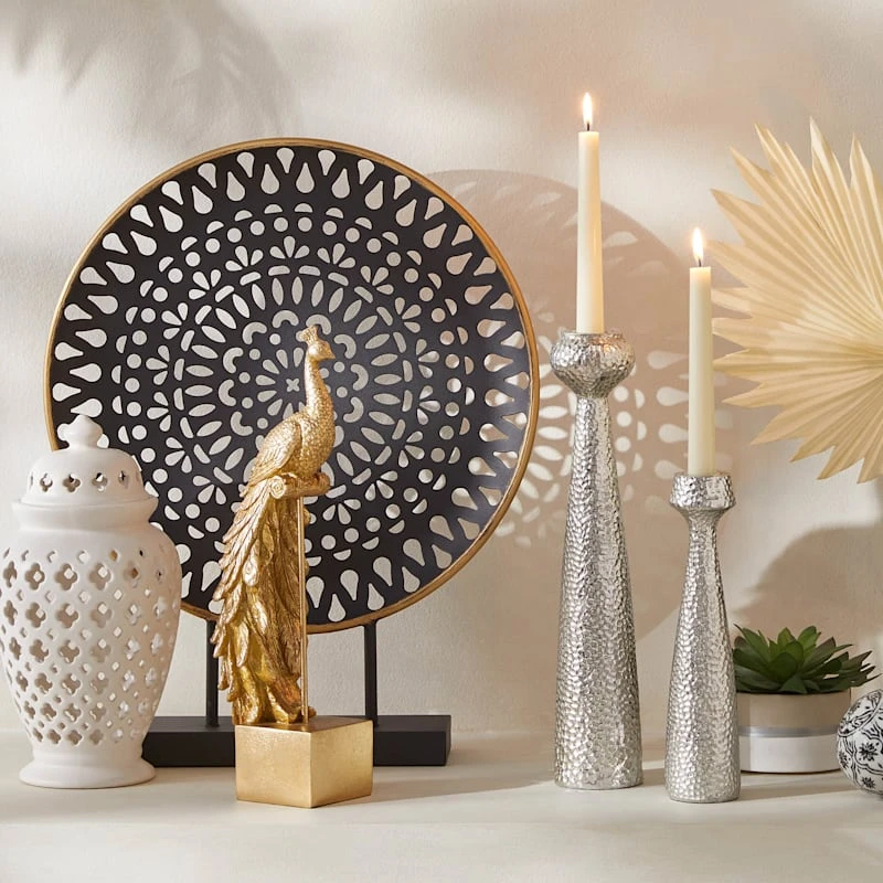 White Ceramic Cutout Canister, 11" 4 White Ceramic Cutout Canister, 11" - Image 2