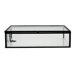 White Glass Decorative Box, 8x6