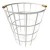 White Metal Basket With Wood Handle -Karaca House Shop white metal basket with wood handle