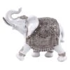 White & Silver Elephant Figurine, 9" -Karaca House Shop white silver elephant figurine 9