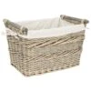 Willow Rectangular Basket/Liner/Dowel Handle -Karaca House Shop willow rectangular basket liner dowel handle