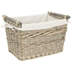 Willow Rectangular Basket/Liner/Dowel Handle