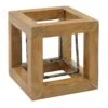 Wood & Metal Cube Figurine, 5" -Karaca House Shop wood metal cube figurine 5