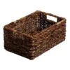 Woven Abaca Rectangle Shelf Tote, Small -Karaca House Shop woven abaca rectangle shelf tote small