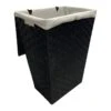 Woven Band Laundry Hamper With Lid & Removable Liner, Black 1 Woven Band Laundry Hamper With Lid & Removable Liner, Black -Karaca House Shop woven band laundry hamper with lid removable liner black
