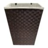 Woven Band Laundry Hamper With Lid & Removable Liner, Espresso -Karaca House Shop woven band laundry hamper with lid removable liner espresso